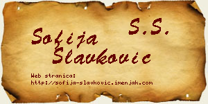 Sofija Slavković vizit kartica